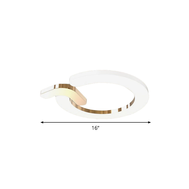 Modern Flush Mount Led Ceiling Lamp In Gold - Simple Circle Design 16/23.5 Metallic Finish