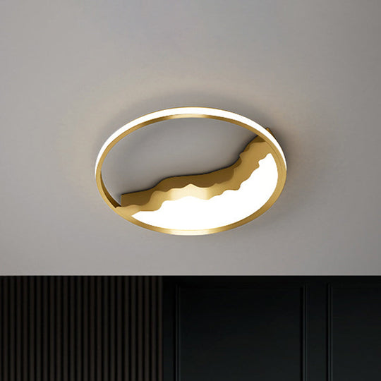Geometric Flush Mount Light - Modern Acrylic Led Brass Flushmount 12.5/16.5/20.5 Width
