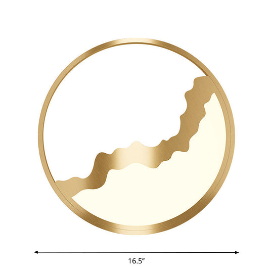 Geometric Flush Mount Light - Modern Acrylic Led Brass Flushmount 12.5’/16.5’/20.5’ Width