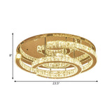 Modern Led Crystal Semi - Flush Ceiling Light In Warm/White 19.5’/23.5’ Diameter