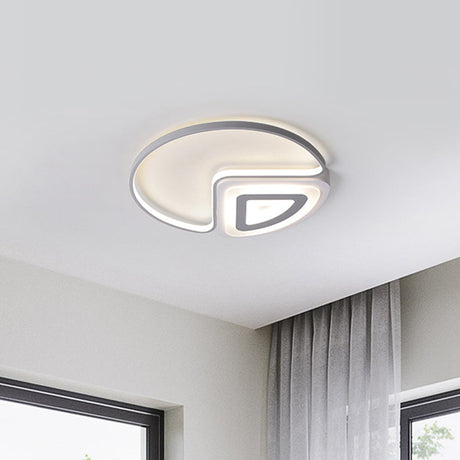 Modern Acrylic Led Flushmount Light In Warm/White 18’/21.5’ Wide
