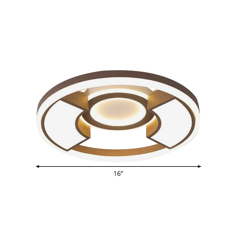 Modern Acrylic Flush Ceiling Light - 16’ / 19.5’ Dia Led Warm/White