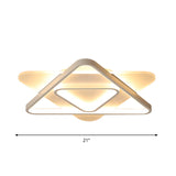 Nordic Acrylic Triangle Flush Mount Led Ceiling Light - 17’/21’/25’ Wide Warm/White