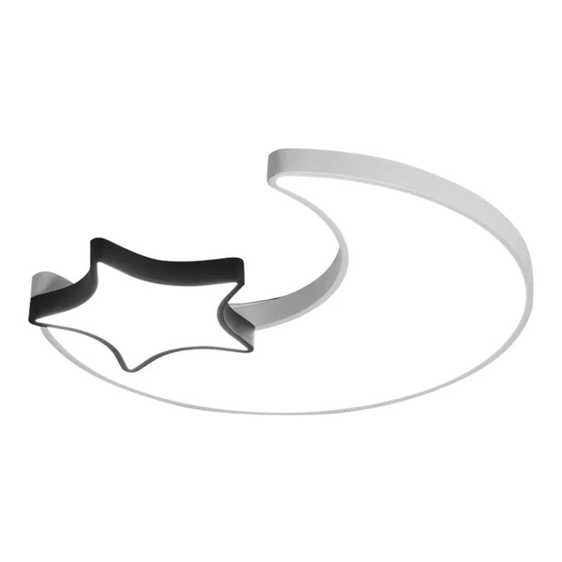 White Flush Mount Sky View Ceiling Lamp For Child Bedroom