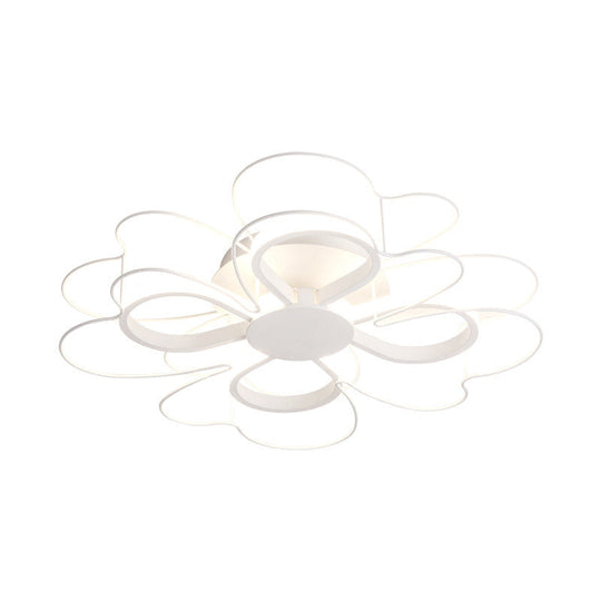 Contemporary Metallic Clover Flush Light - 19/22.5 W Black/White Led Warm/White Lighting