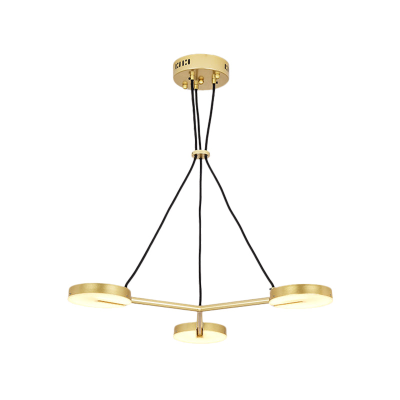 Modern Metal Led Gold Hanging Chandelier - Stylish Lighting Fixture For Living Room