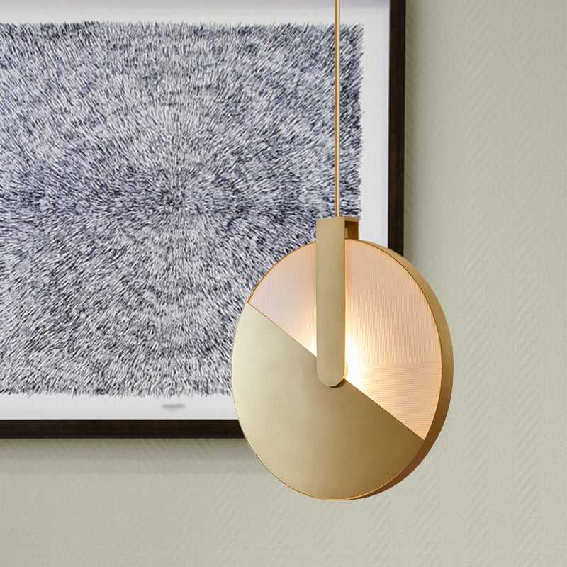 Modern Metallic Dining Room Pendant Lighting In Gold - Round Led Hanging Lamp