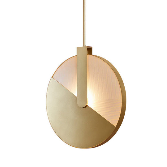 Modern Metallic Dining Room Pendant Lighting In Gold - Round Led Hanging Lamp