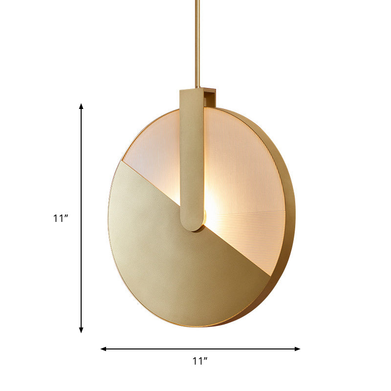Modern Metallic Dining Room Pendant Lighting In Gold - Round Led Hanging Lamp