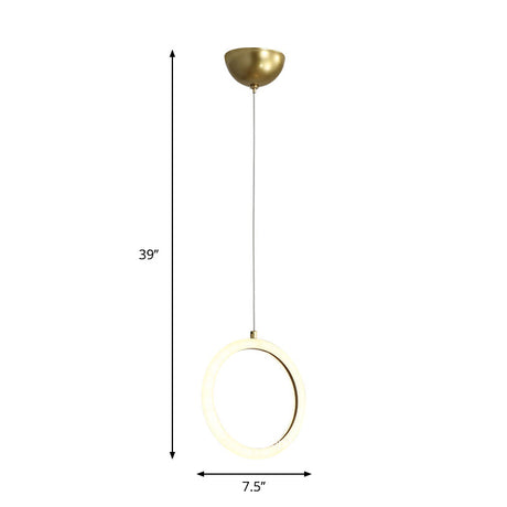 Nordic Acrylic Chandelier - Circular 1/3 Lights Gold Hanging Light Kit For Restaurants