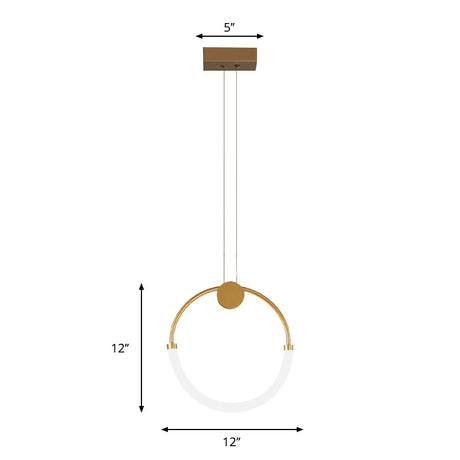 Nordic Acrylic Circular Chandelier - Gold Pendant Lighting With 1/3 Bulbs In Warm/White Light