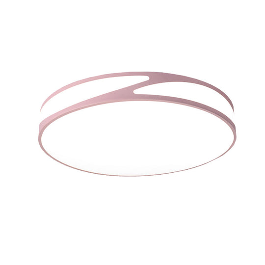 14’/18’/21.5’ Round Flush Mount Macaron Loft Acrylic Ceiling Light In Blue/Green/Pink/Yellow