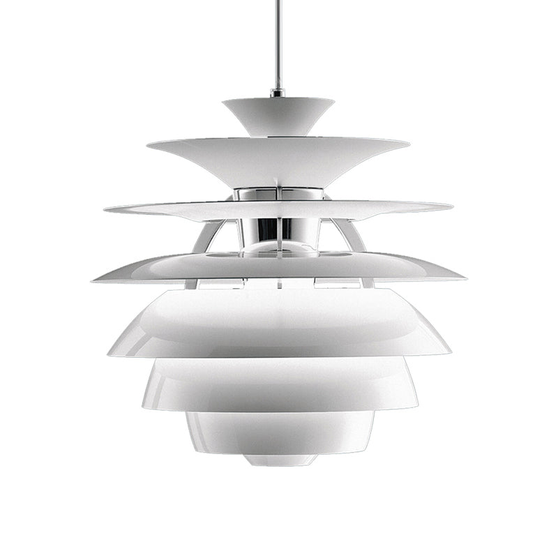 Nordic Pinecone Tiered Pendant Light For Dining Room In White Aluminum