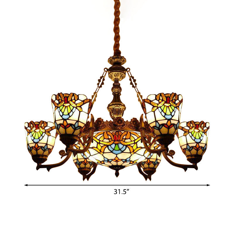 Stunning Baroque Style Chandeliers - Art Glass Dining Room Hanging Fixture With Curved/Straight Arm