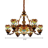 Stunning Baroque Style Chandeliers - Art Glass Dining Room Hanging Fixture With Curved/Straight Arm