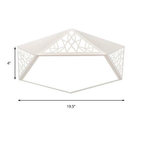 Modern Acrylic Led Ceiling Lamp | Slim Panel Pentagon Flush Mount Child Bedroom