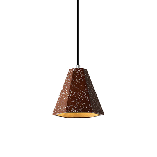 Geometric Cement Pendant Lighting - Simplicity Black/White/Yellow Hanging Light