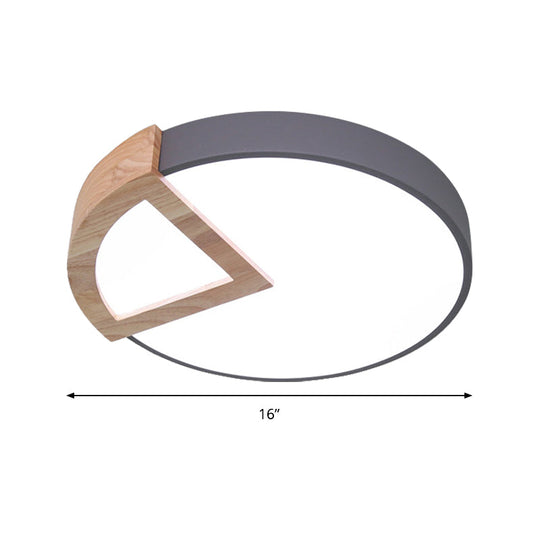 Wood Triangle Nordic Led Ceiling Lamp In 5 Colors (Warm/White) For Kindergarten