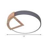 Wood Triangle Nordic Led Ceiling Lamp In 5 Colors (Warm/White) For Kindergarten