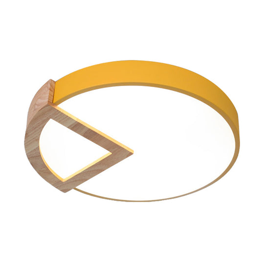 Wood Triangle Nordic Led Ceiling Lamp In 5 Colors (Warm/White) For Kindergarten