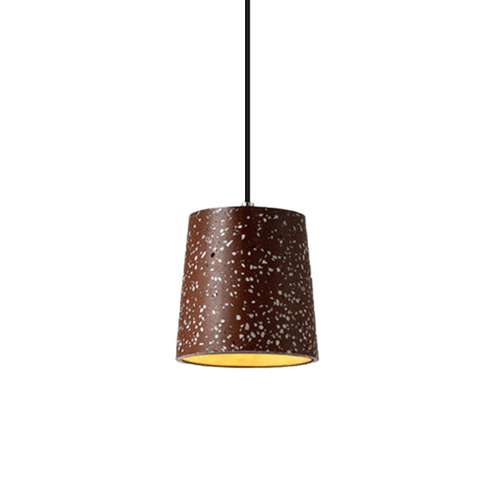 Nordic Style Cement Cone Pendant Lighting - 1 Light Black/White/Brown Hanging