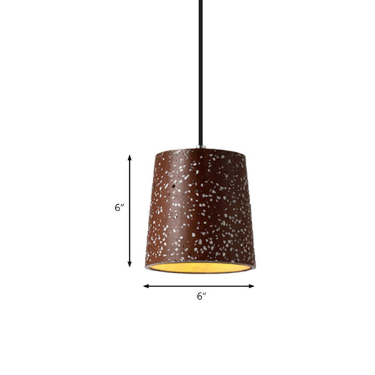 Nordic Style Cement Cone Pendant Lighting - 1 Light Black/White/Brown Hanging
