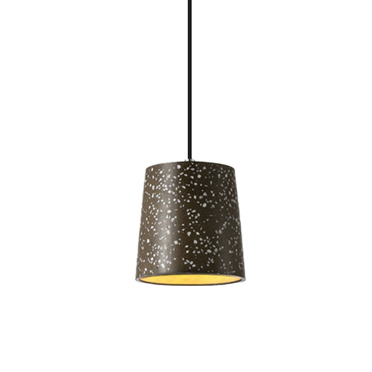 Nordic Style Cement Cone Pendant Lighting - 1 Light Black/White/Brown Hanging