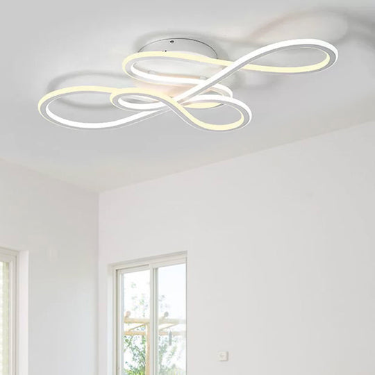 31.5’/39’ Modern Acrylic Led Semi - Flush Ceiling Light - Twisted Design Warm/White For Living Room