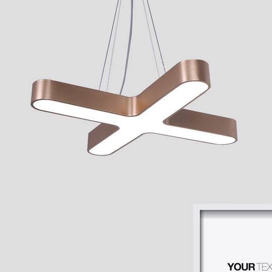 Modern White/Black/Gold Cross Hanging Lamp - 23.5’’/35.5’’ Wide Led Pendant Light With