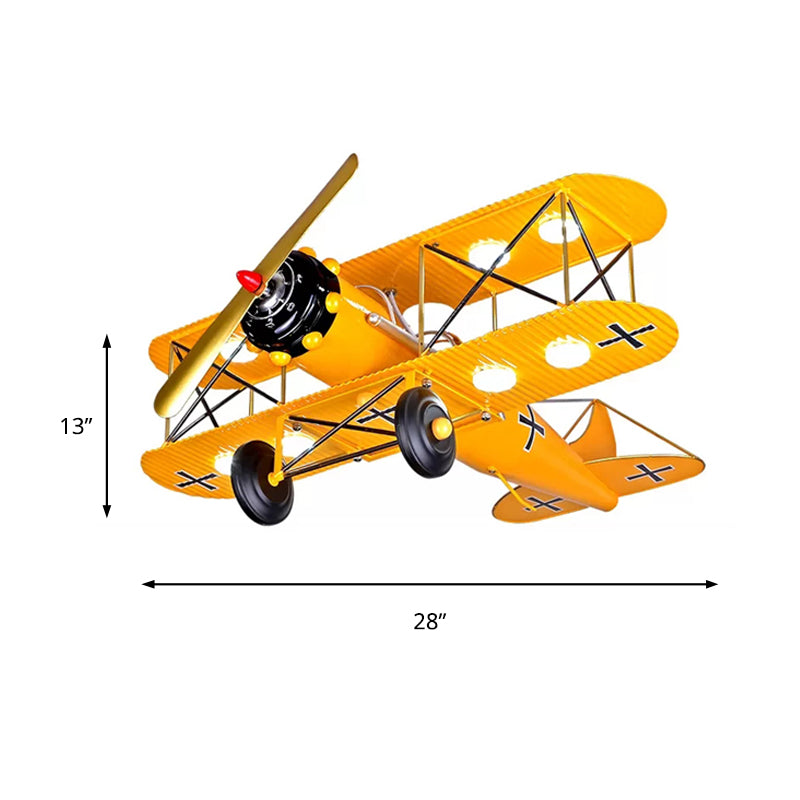 Bright Metal Glider Ceiling Mount Light: Vibrant Flush Light For Boys Bedroom