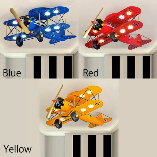 Bright Metal Glider Ceiling Mount Light: Vibrant Flush Light For Boys Bedroom