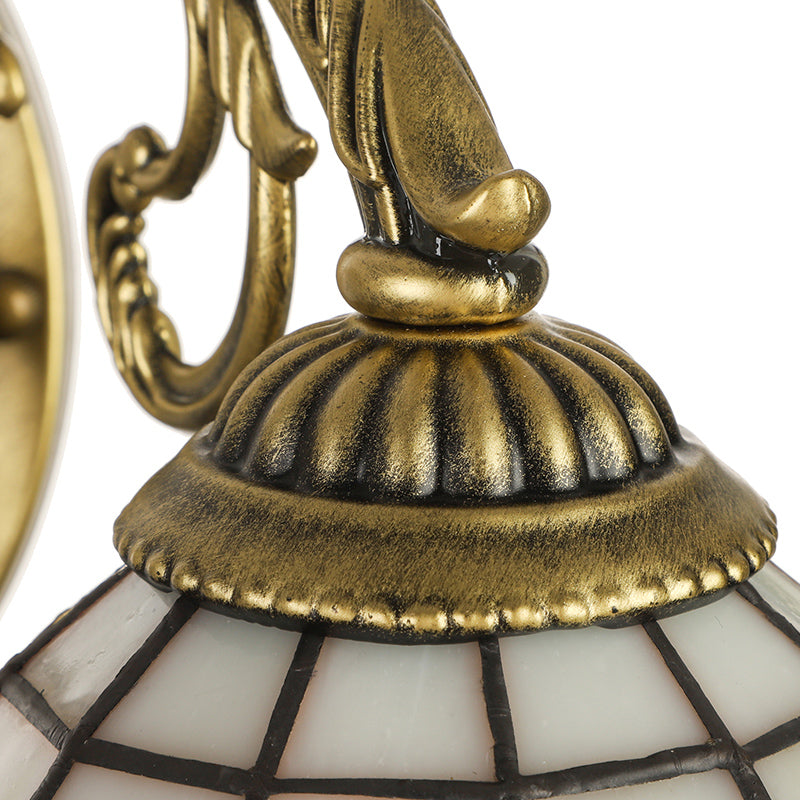 Magnolia White/Beige Tiffany Sconce Light For Living Room