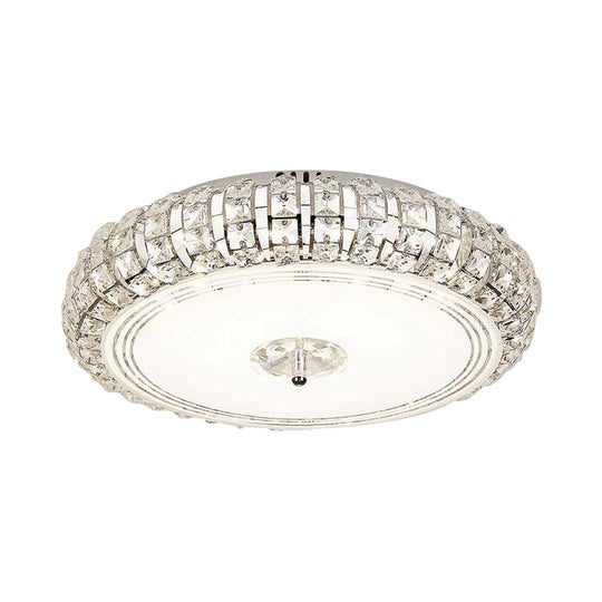 Modern Chrome/Gold Led Crystal Ceiling Mounted Light Flushmount Design 15’/19’ Width