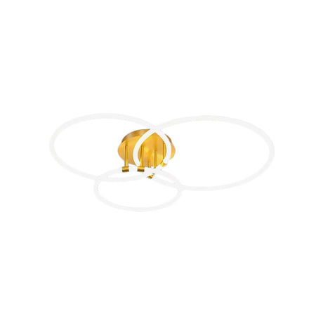 Modern Gold Acrylic Led Hoop Semi - Flush Ceiling Lamp With Warm/White Light For Living Room