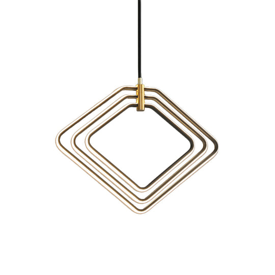 Modern Rhombus Chandelier Lamp - 13’/16’ W Led Ceiling Pendant Light For Dining Room Black/White