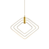 Modern Rhombus Chandelier Led Pendant Light For Dining Room - 13/16 Width Metal Black/White