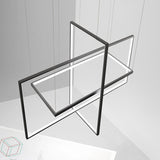 Modern Metal Led Chandelier: Rectangle Frames Black/White Finish Warm/White Light