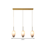 Gold Cut Crystal Pendant Light W/ Ice Staircase Design - 3 Heads Minimalist Down Lighting