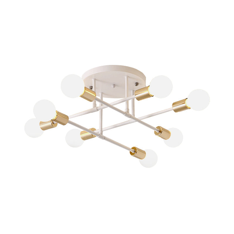 Modern Stacked Linear Ceiling Light: Energy Saving Semi Flushmount For Hotels