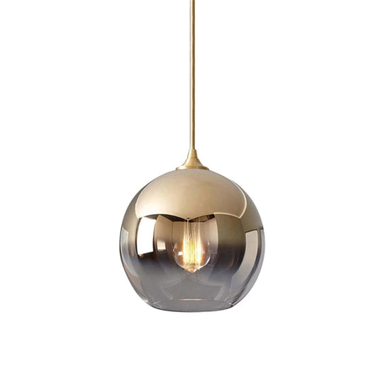 Contemporary Globe Pendant Glass Light With Fading Shade – Gold 1 8/10/12’W