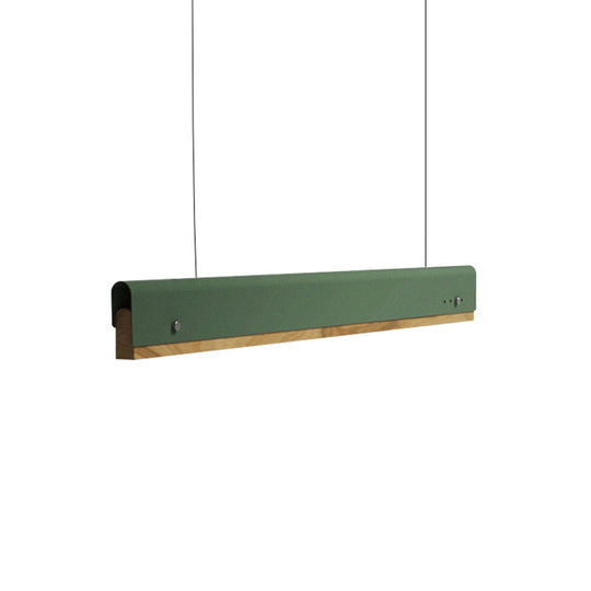 Modern Wood And Metal Rectangle Ceiling Pendant Light - 23.5’/35.5’/47’ Wide 1