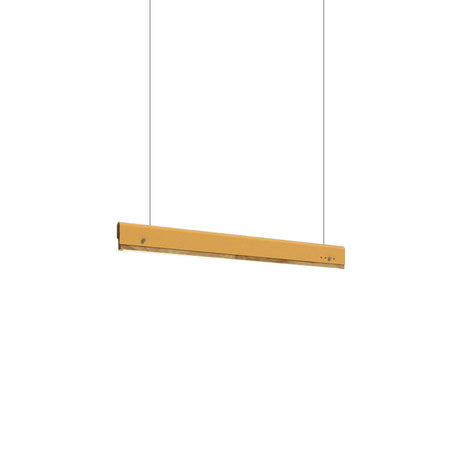 Modern Wood And Metal Pendant Light - Rectangle Shape 23.5/35.5/47 Wide 1 White/Pink/Yellow Colo(U)R