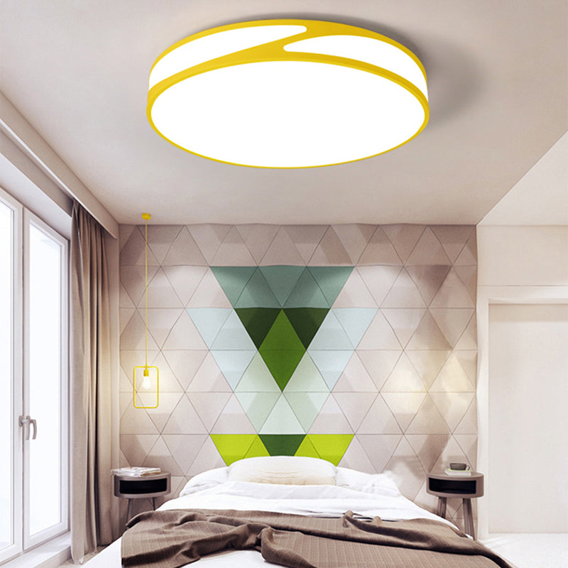 Macaron Style Acrylic Ceiling Lamp - Candy Colored Flush Light For Offices Yellow / 14’