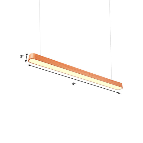 Modern Led Oval Pendant Light - Wood Deep Grain/Light Grain White/Warm/Natural 4/8/12 Wide