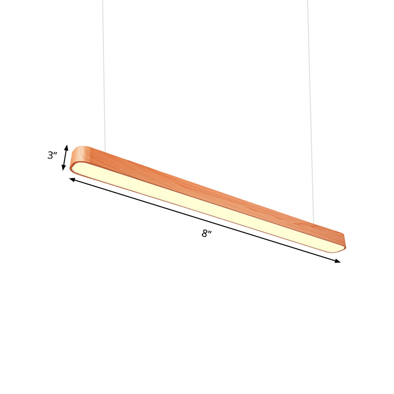 Modern Led Oval Pendant Light - Wood Deep Grain/Light Grain White/Warm/Natural 4/8/12 Wide