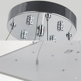Modern Metal Square Pendant Light With Led & Recessed Diffuser - Black/Silver 3 Sizes (14/18/23.5)