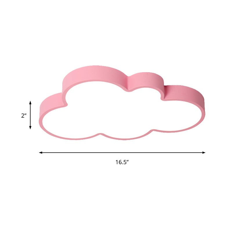 Nordic Style Macaron Colored Cloud Child Flush Mount Light For Bedroom