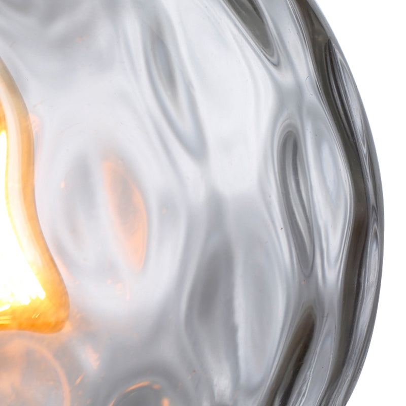 Modern Dimpled Glass Pendant Lamp - 1 Light Shade Hanging Clear/Smoke & 8/10 Size Options