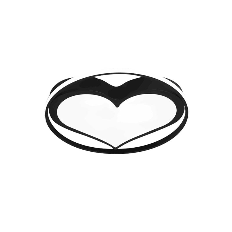 Contemporary Heart-Shaped Ceiling Lamp With Acrylic Metal Flush Light For Living Room