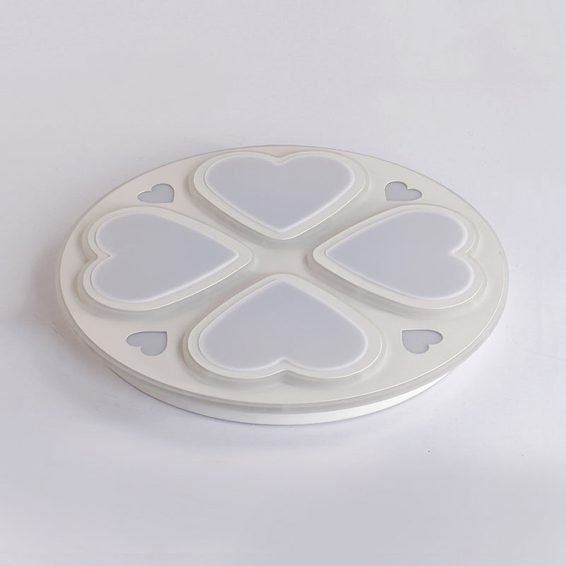 Modern Acrylic Heart Petal Ceiling Light - Stylish Flush Mount In White For Bathroom
